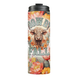 Howdy Fall Succulent Cow Thermal Tumbler