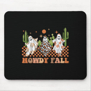 Howdy Fall Western Halloween Spooky Season With Ca Mouse Pad