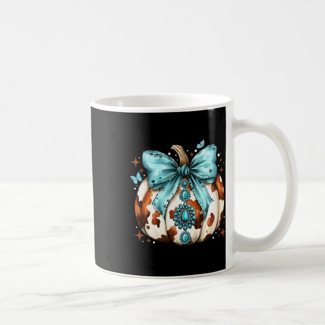 Howdy Fall Western Pumpkin Halloween Cowhide Pumpk Coffee Mug (Right)