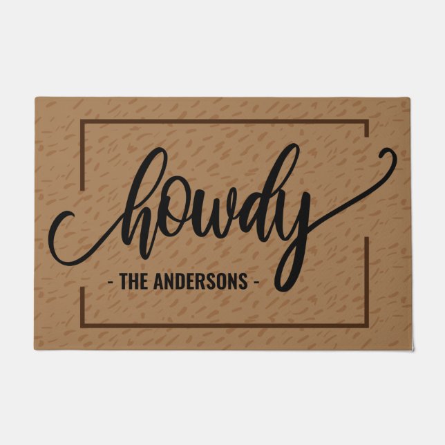 Howdy - Funny Personalise Welcome Doormat (Front)