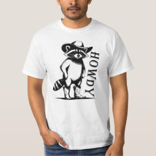 Howdy, Funny Western Racoon  T-Shirt