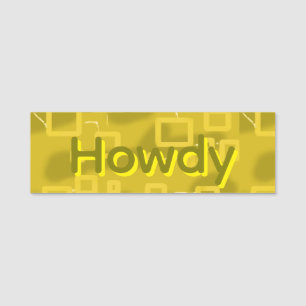 Howdy Geometric Name Tag