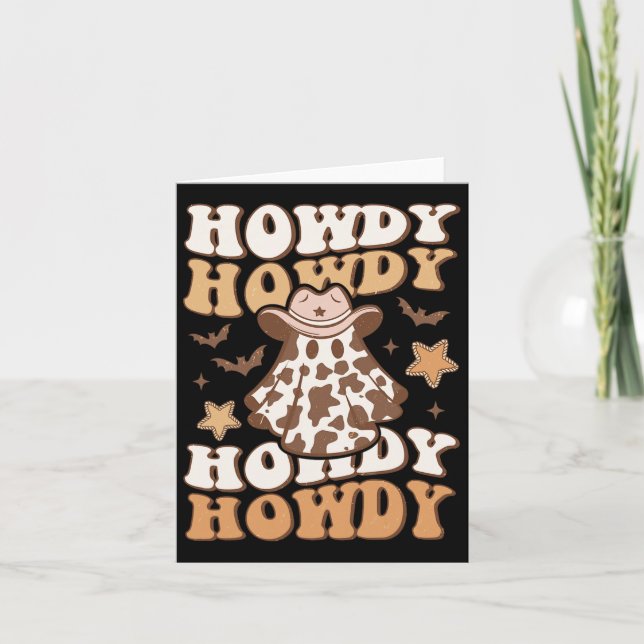 Howdy Ghost Cowboy Hat Ts Rodeo Western Halloween  Card (Front)