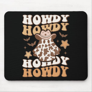 Howdy Ghost Cowboy Hat Ts Rodeo Western Halloween Mouse Pad