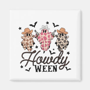 Howdy Ghost Halloween Rodeo Western Howdy Cowboy Magnet