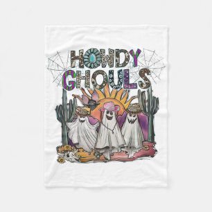 Howdy Ghouls Western Halloween Fall Ghosts Boo Fleece Blanket