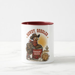 Howdy, Gobbler Turkey Thanksgiving Design Mug