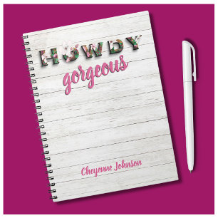 Howdy Gorgeous Country Western Chic Floral Notebook