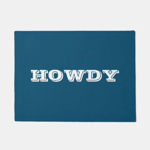 "Howdy" Greeting or Name, Ocean Blue Doormat