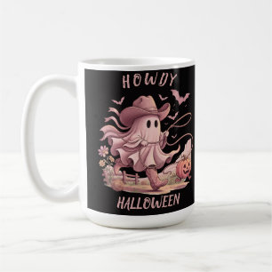 Howdy Halloween Cowboy Ghost Lasso Coffee Mug