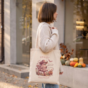 Howdy Halloween Cowboy Ghost Lasso Tote Bag