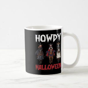 Howdy Halloween Cowgirls Riding Haunted Night Hors Coffee Mug