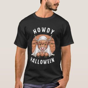 Howdy Halloween Funny Highland Cow Spooky Season M T-Shirt