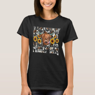 Howdy Heifer Cow Cowhide Sunflower Leopard Cheetah T-Shirt