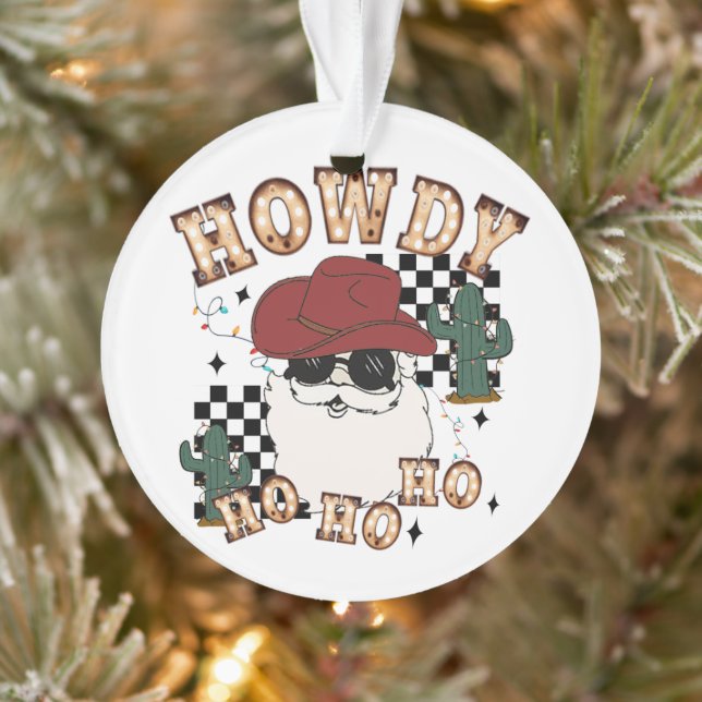 Howdy Ho Ho Santa Ornament (Tree)