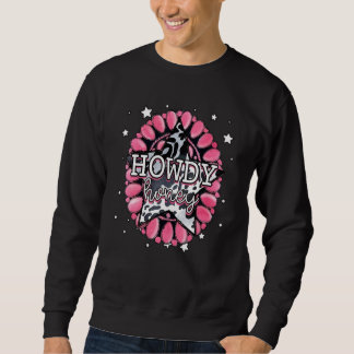 Howdy Honey Pink Gemstone Western Valentines Day C Sweatshirt