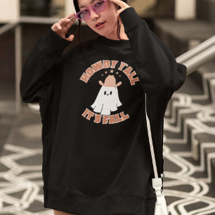 Howdy It's Fall Spooky halloween Cute Ghost cowboy Sweatshirt
