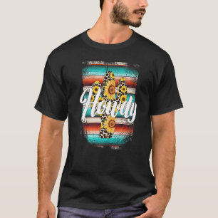 HOWDY  Leopard Cactus Serape Cactus print Sunflowe T-Shirt