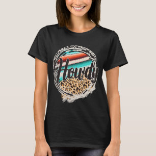 HOWDY Leopard Cow Pattern Serape Print Cowgirl Ro T-Shirt