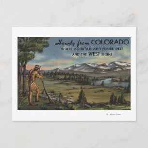 Howdy (Mountain & Prairie Scene) Postcard