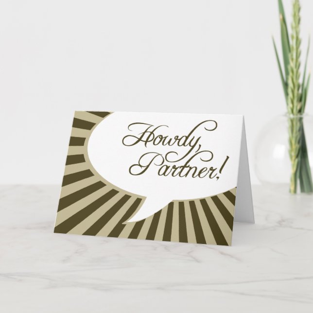 Howdy, Partner! : comic speech bubble Invitation (Front)