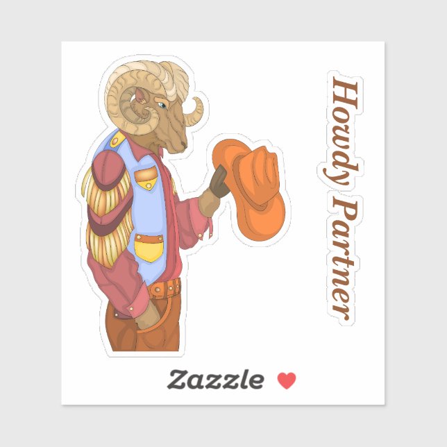 Howdy Partner Cowboy Animal (Sheet)