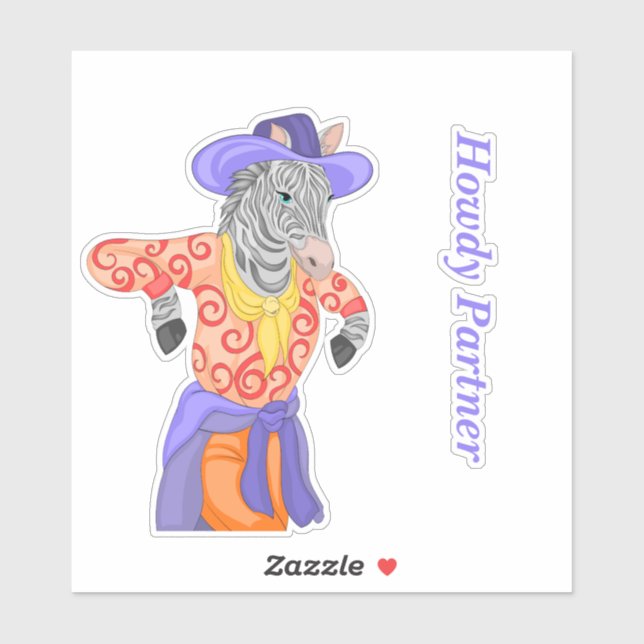 Howdy Partner Zebra (Sheet)