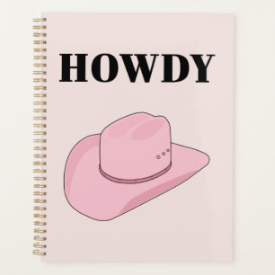 Howdy Pink Cowboy Hat Planner