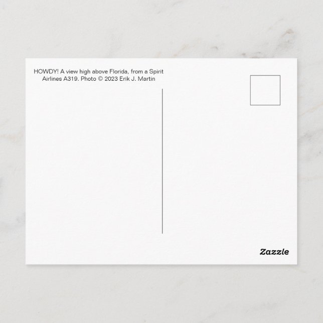 HOWDY! Postcard High Above Florida (Back)