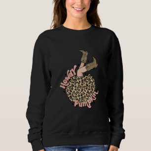 Howdy Pumpkin Leopard Rodeo Cowgirls Boots Fall Ha Sweatshirt