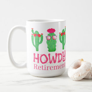 Howdy Retirement Funny Western Cactus Characters Coffee Mug