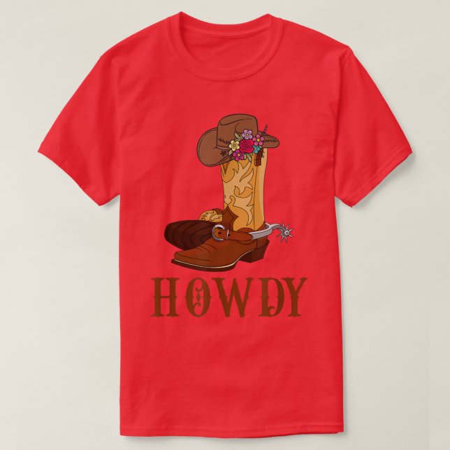 Howdy Rodeo Western Country Southern Cowgirl Cowbo T-Shirt (Design Front)