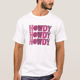 Howdy Rodeo Western Country Southern Cowgirl Leopa T-Shirt