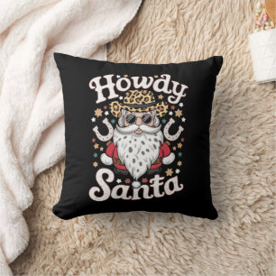 Howdy Santa Western Cowboy Rodeo Christmas Gift Cushion