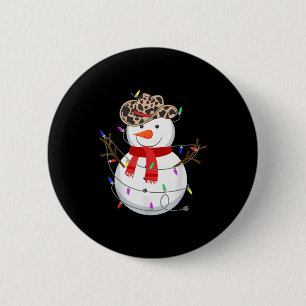 Howdy Snowman Funny Cowboy Hat Western Christmas 2 6 Cm Round Badge