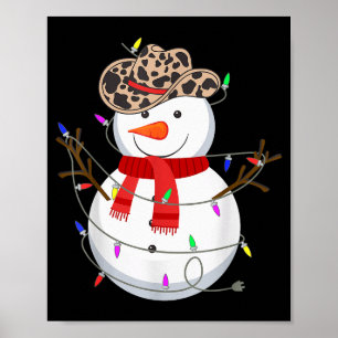 Howdy Snowman Funny Cowboy Hat Western Christmas 2 Poster