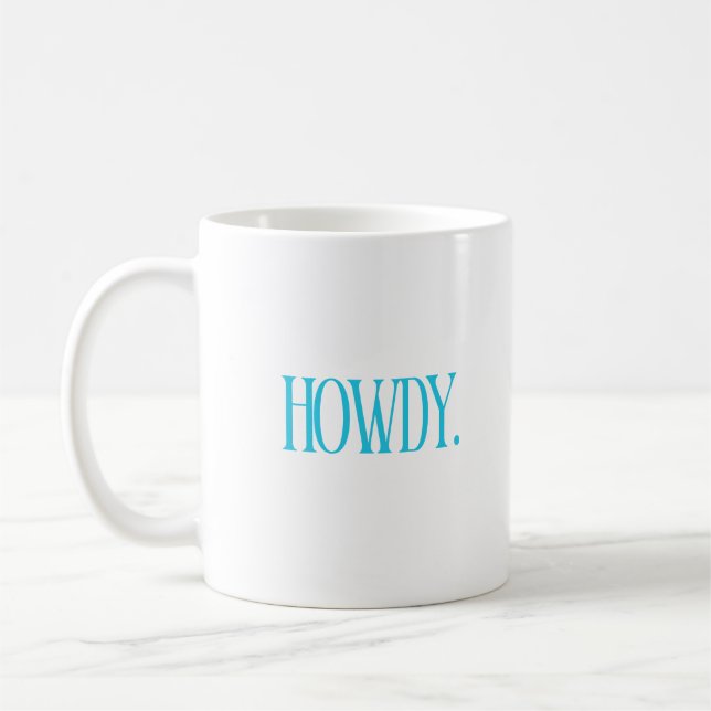 Howdy southern mug in blue & yellow (Left)