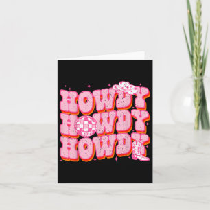 Howdy Southern Western Girl Country Rodeo Pink Cow Card