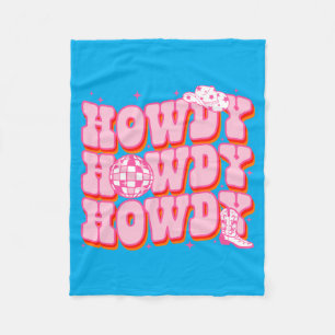 Howdy Southern Western Girl Country Rodeo Pink Fleece Blanket