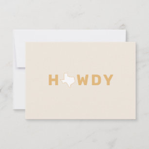 HOWDY Texas Blank Greeting Card