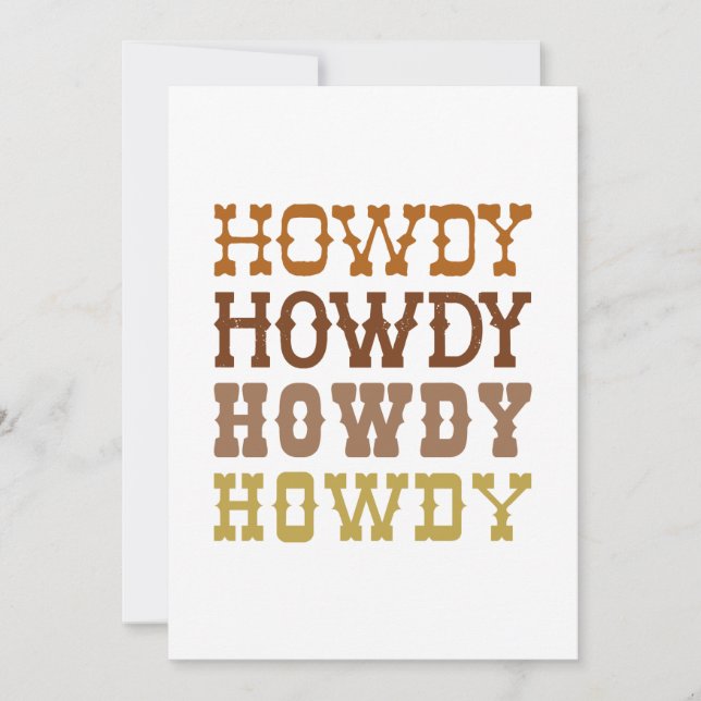 Howdy Thank You Card (Front)