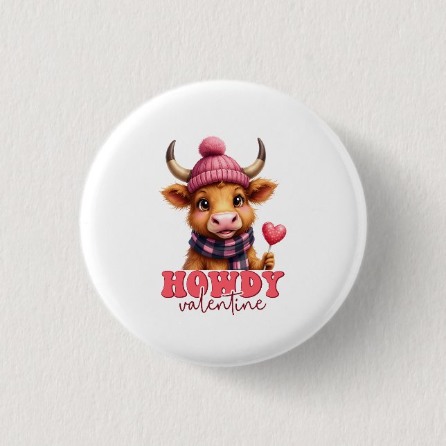 Howdy Valentine 3 Cm Round Badge (Front)