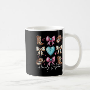 Howdy Valentine Coquette Bow Boots Hats Turquoise Coffee Mug