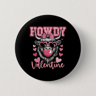 Howdy Valentine Cow Bubble Western Cowboy Valentin 6 Cm Round Badge