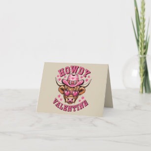 Howdy Valentine Cow Valentines Da&y Coquette Love  Card