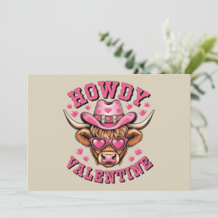 Howdy Valentine Cow Valentines Da&y Coquette Love Thank You Card