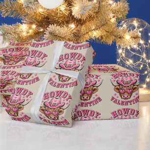 Howdy Valentine Cow Valentines Da&y Coquette Love  Wrapping Paper