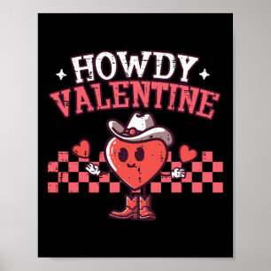 Howdy Valentine Cowboy Heart Retro Cowgirl Women M Poster