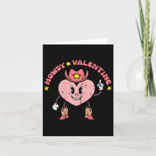 Howdy Valentine Cowgirl Heart Cute Girls Kids Todd Card