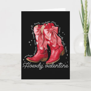 Howdy Valentine Disco Boots Coquette Bow Groovy We Card